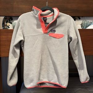Girls (children's) XL (14) patagonia synchilla grey and pink